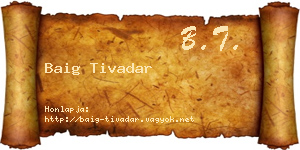 Baig Tivadar névjegykártya